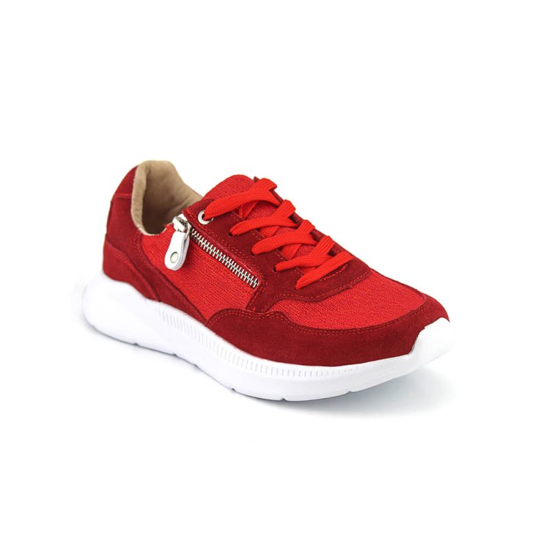 נעלי ספורט נוחות עשויות עור אדום