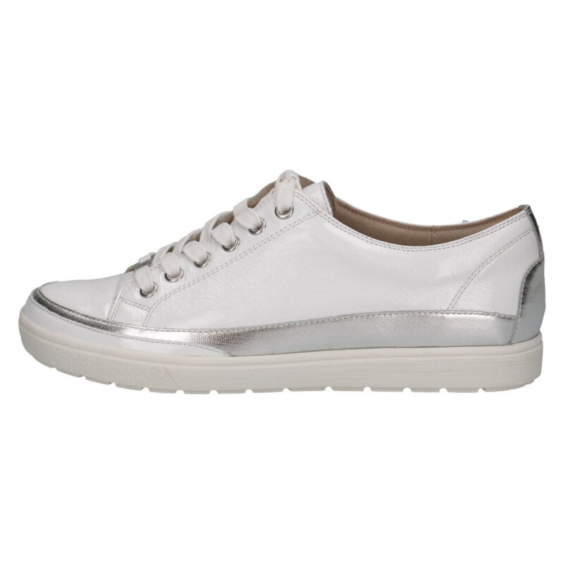 נעלי סניקרס בצבע לבן עם הברקת כסף