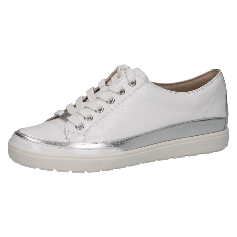 נעלי סניקרס בצבע לבן עם הברקת כסף