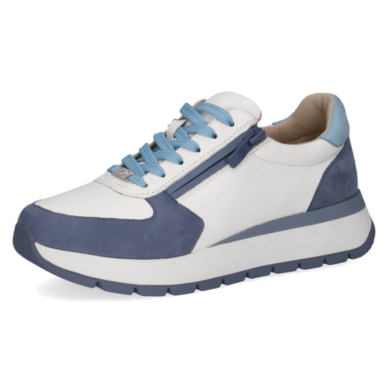 נעלי סניקרס צ`אנקיות בצבע כחול לבן