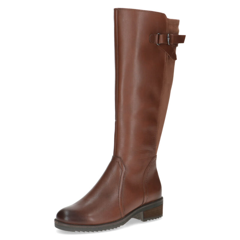 מגפי NAOMI קלאסים בצבע חום עם מרקם עור קלאסי