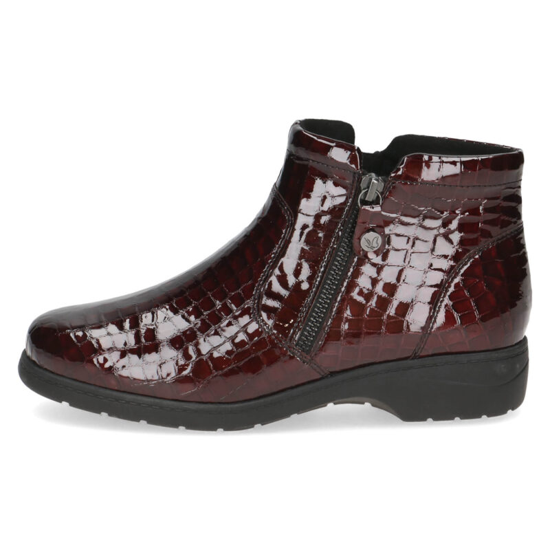 מגפונים JENNA עם רוכסן צד בורדו קרוקו