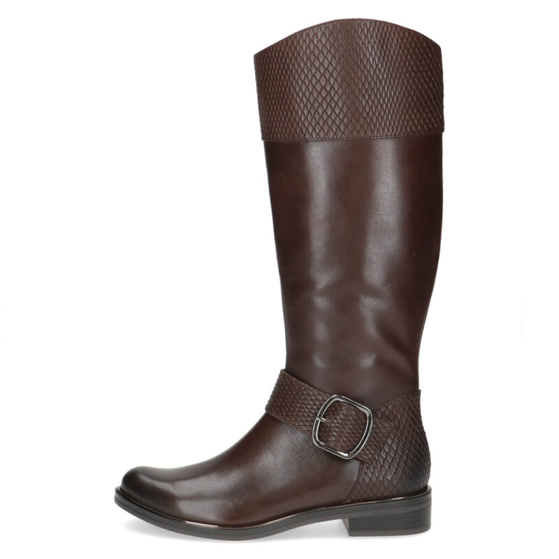 מגפיים KANIA עם רצועה בצבע חום עם טקסטורה מנוחש