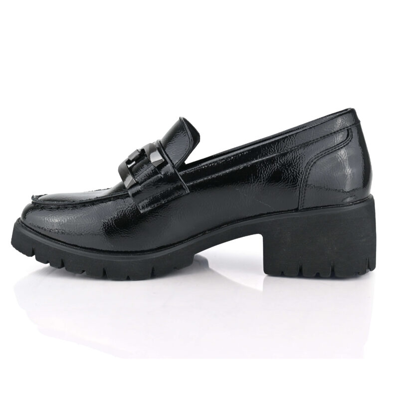 נעלי מוקסינים MUTU שחור מבריק