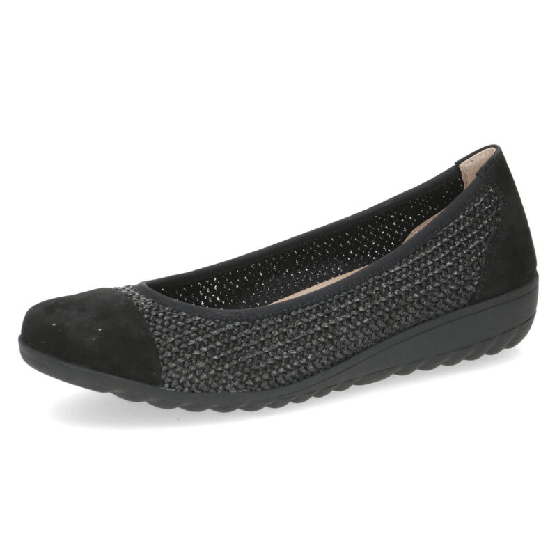 נעלי סירה FABY עגולות בצבע שחור טקסטיל