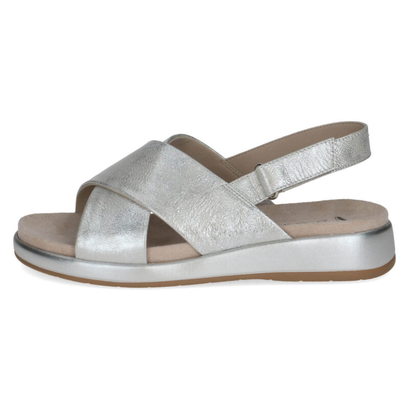 סנדלי ELVANA רצועות מצטלבות בצבע כסוף מבריק