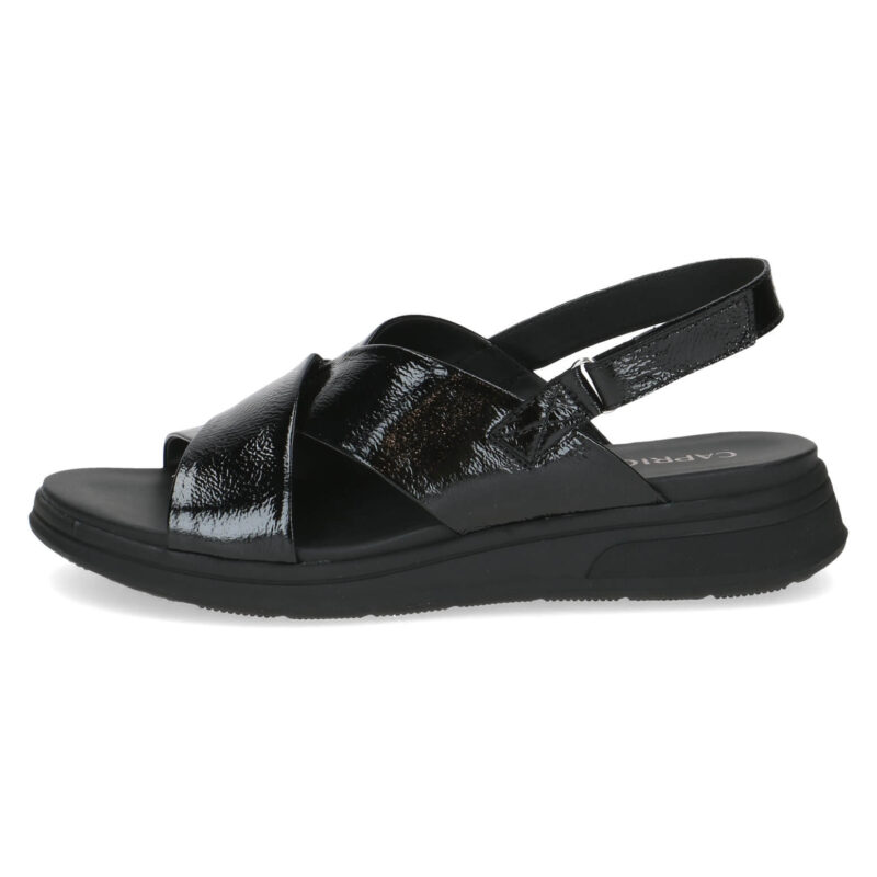 סנדלי KANDY רצועות איקס בצבע שחור מבריק