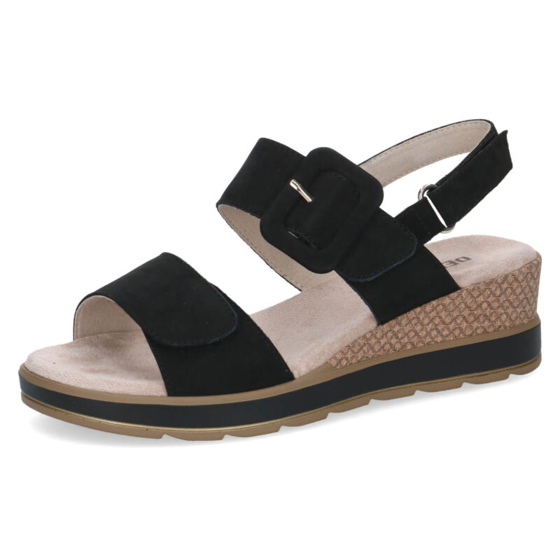 סנדלים BERNADETTE עם אבזם בצבע שחור זמש