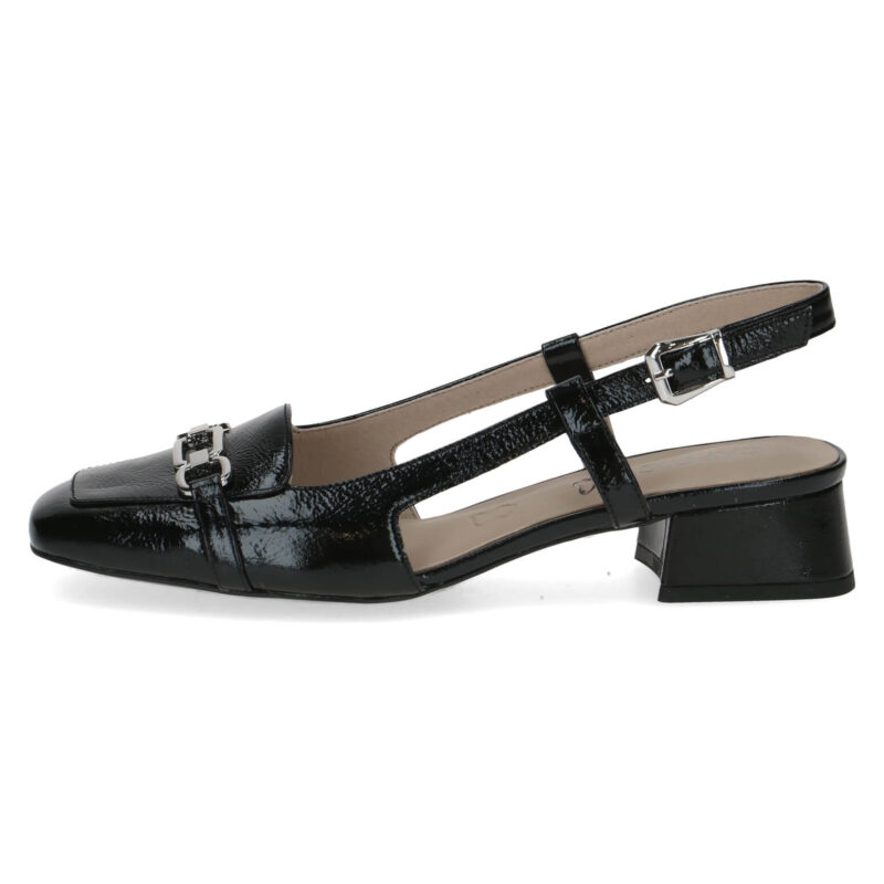 סנדלים EVITA מעוצבים בצבע שחור לק