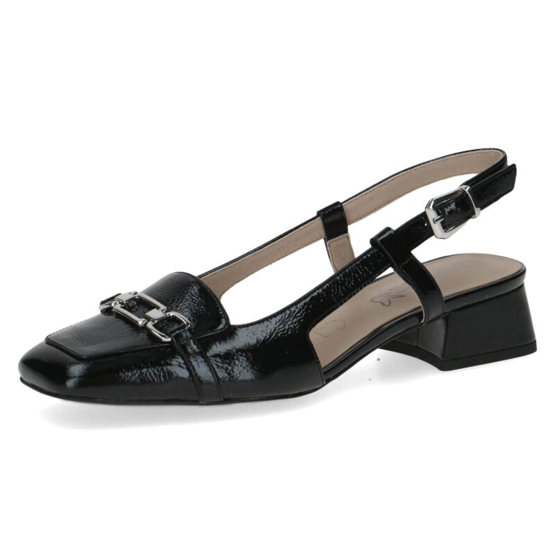 סנדלים EVITA מעוצבים בצבע שחור לק