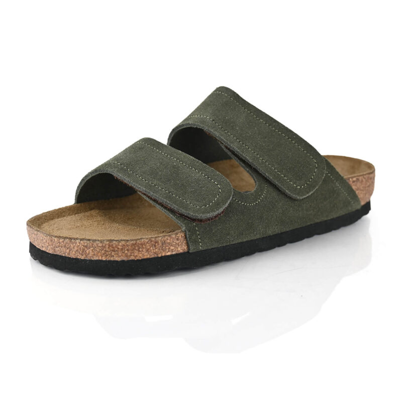 כפכפי Papper עור זמש בצבע זית