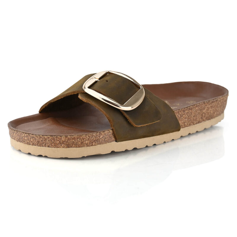 כפכפים Paprika Big Buckle בצבע חום נובוק