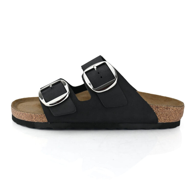 כפכפי Salt שתי רצועות – אבזם גדול בצבע שחור נובוק