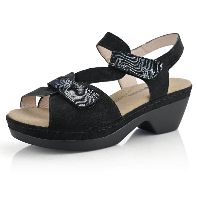 סנדלים Maryland בצבע שחור ופיוטר