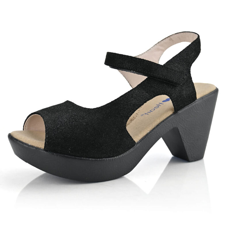 סנדלים California בצבע שחור נוצץ