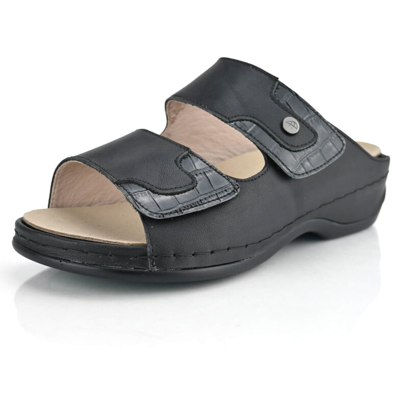 כפכפי Parma בצבע שחור קרוקו