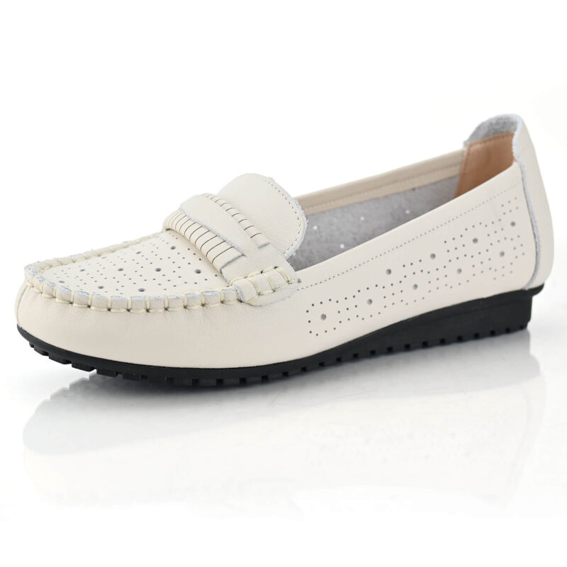 נעלי מוקסין Meadowbrook בצבע לבן